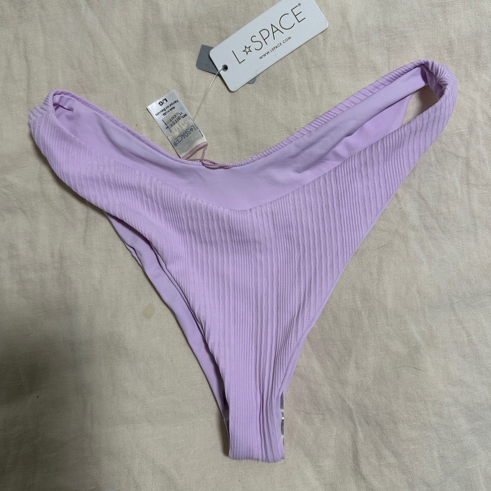 nwt lspace pointelle rib cabana bikini bottoms in lavender